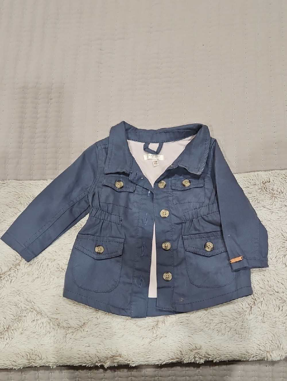 Tahari Girls Navy Button-Front Jean Jacket